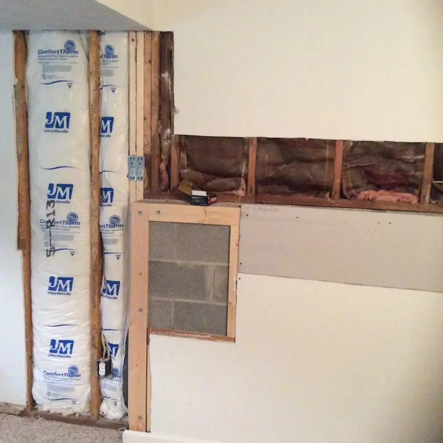 Wall insulation replacement during Contents Cleaning & Restoration in Millis